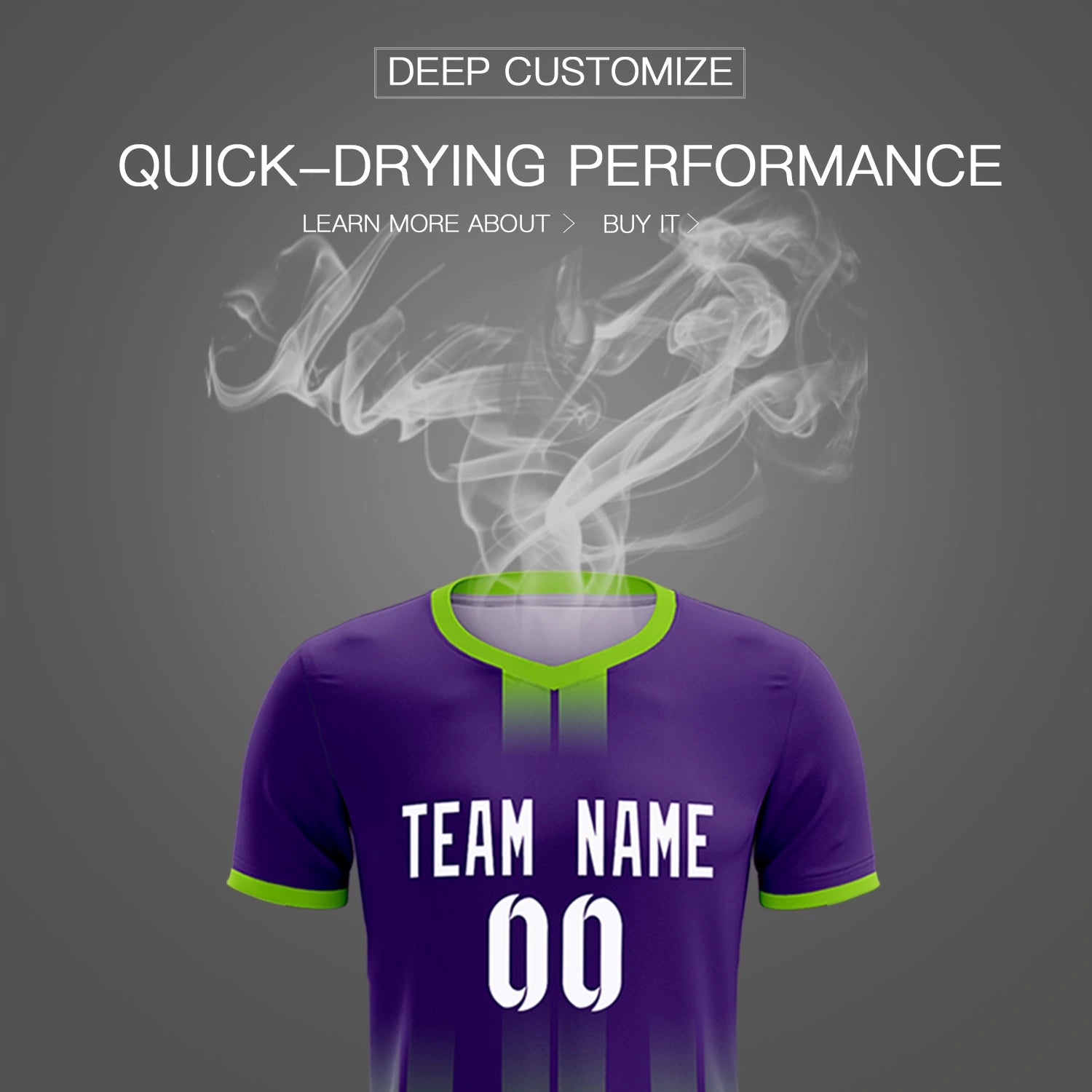 Custom Purple Neon Green Vertical Training Uniform Soccer Sets Jersey