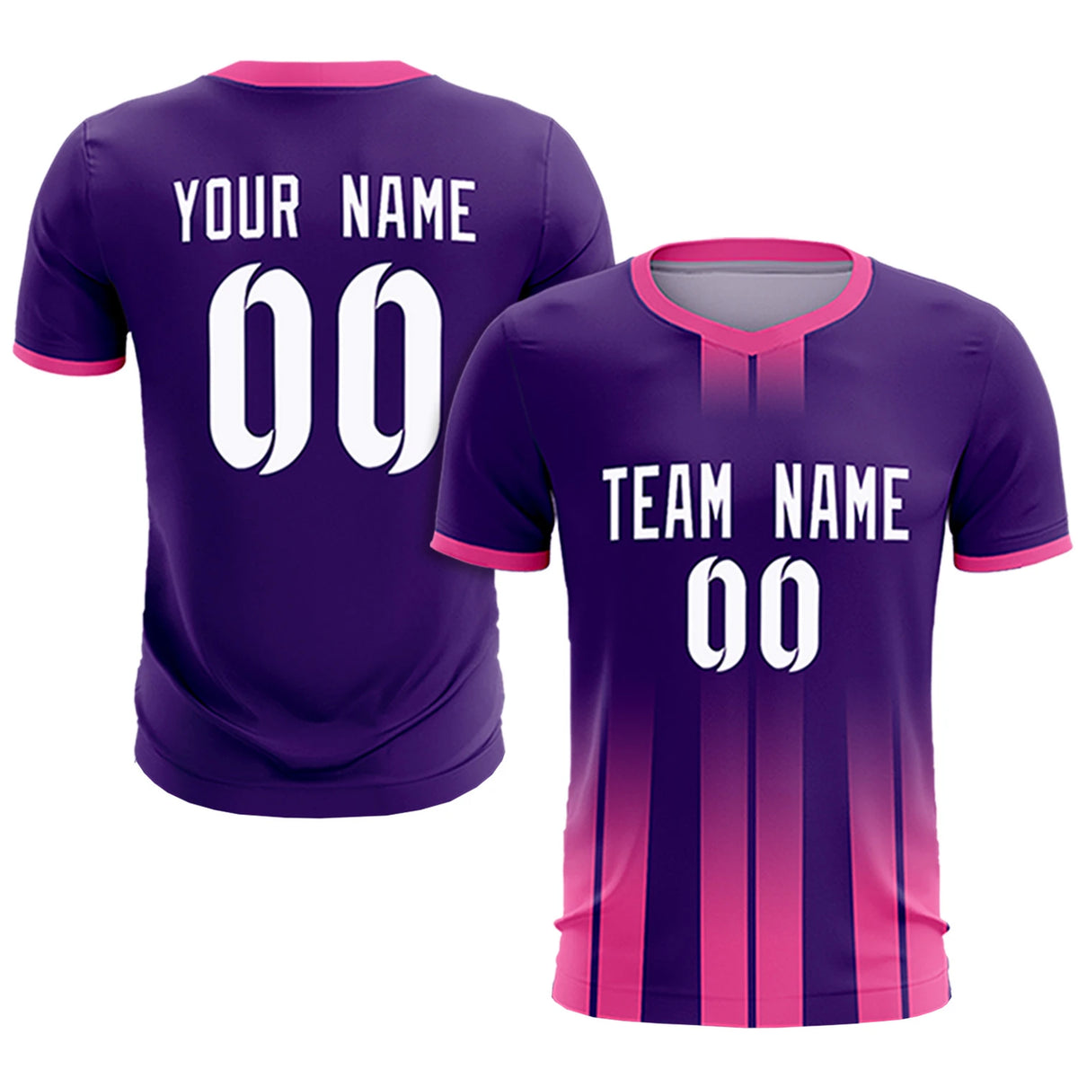 Custom Purple Pink Vertical Training Uniform Soccer Sets Jersey
