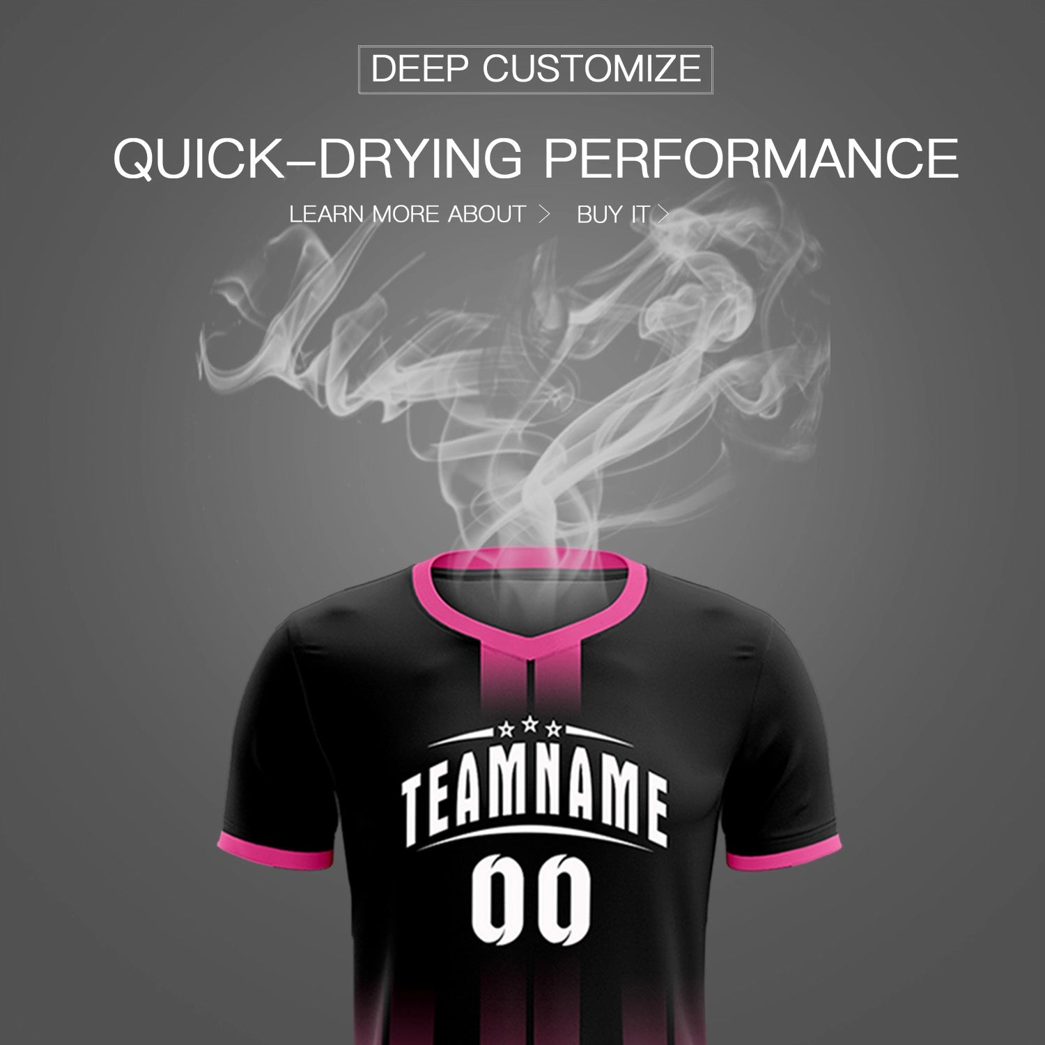 Custom Black Pink Vertical Training Uniform Soccer Sets Jersey