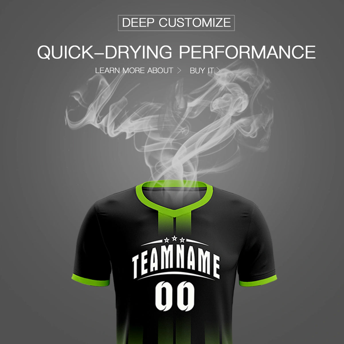 Custom Black Neon Green Vertical Training Uniform Soccer Sets Jersey