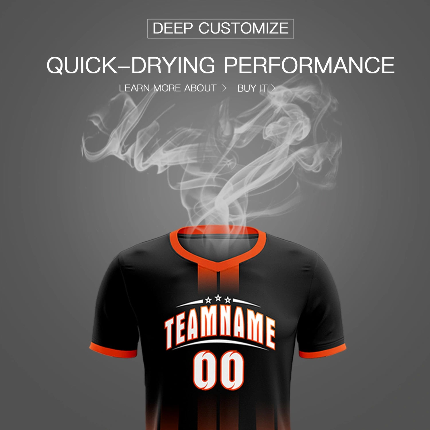 Custom Black Orange Vertical Training Uniform Soccer Sets Jersey