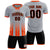 Custom Gray Orange Vertical Training Uniform Soccer Sets Jersey