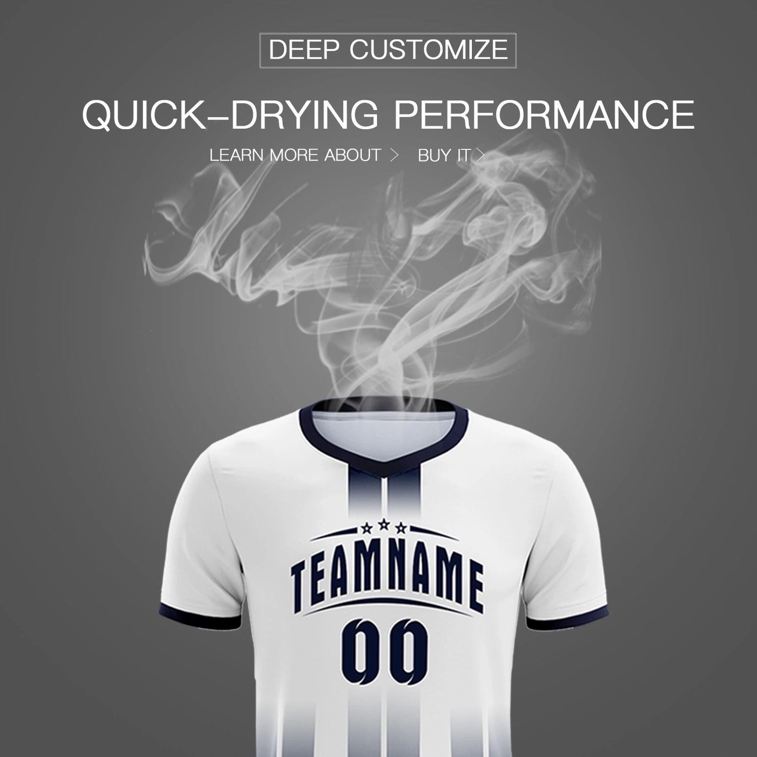 Custom White Navy Vertical Training Uniform Soccer Sets Jersey