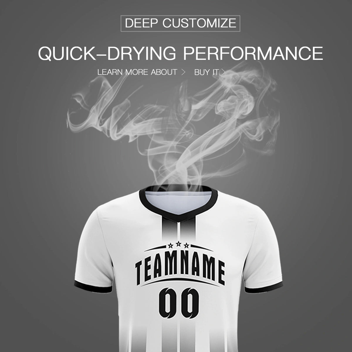 Custom White Black Vertical Training Uniform Soccer Sets Jersey