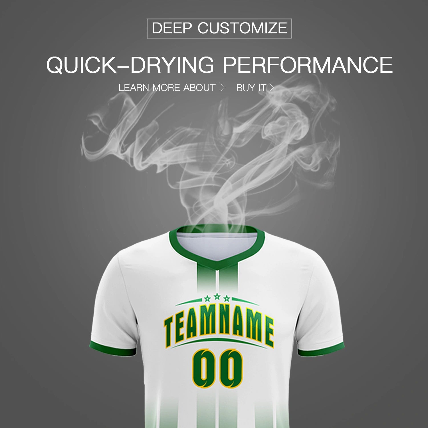 Custom White Kelly Green Vertical Training Uniform Soccer Sets Jersey