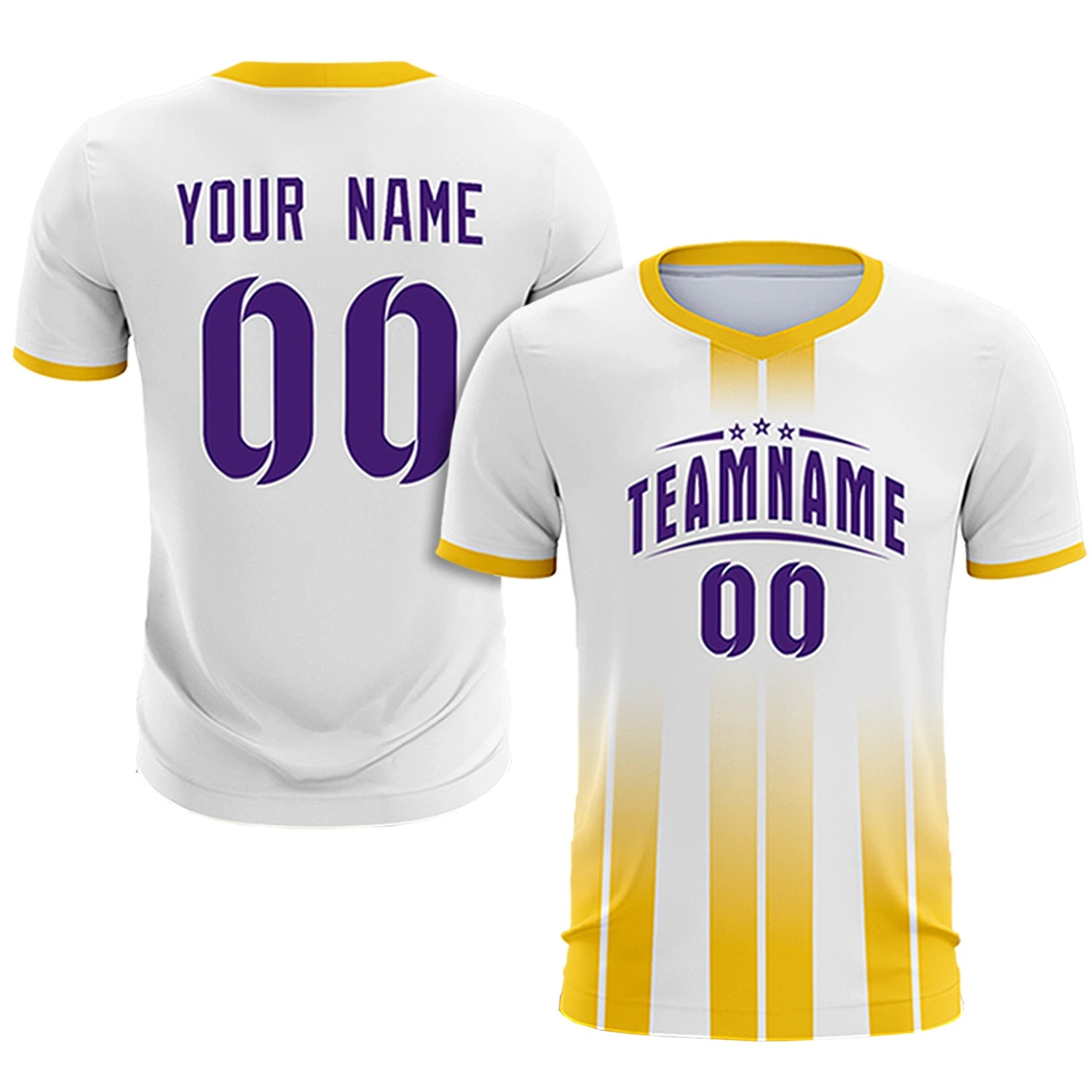 Custom White Gold01 Vertical Training Uniform Soccer Sets Jersey