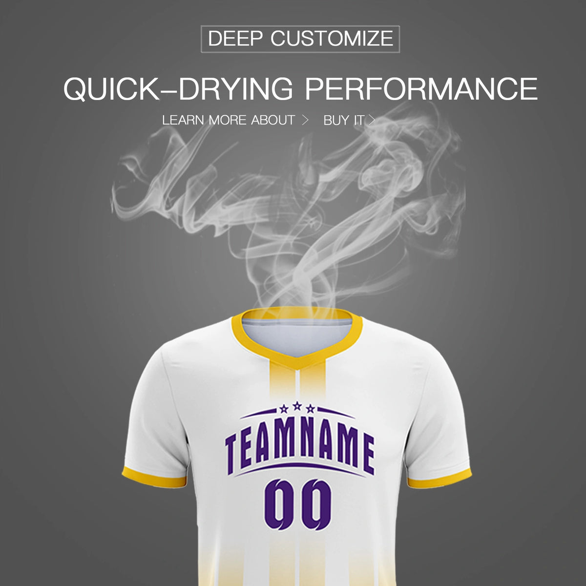 Custom White Gold01 Vertical Training Uniform Soccer Sets Jersey