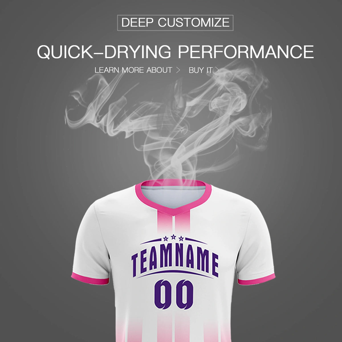 Custom White Pink Vertical Training Uniform Soccer Sets Jersey