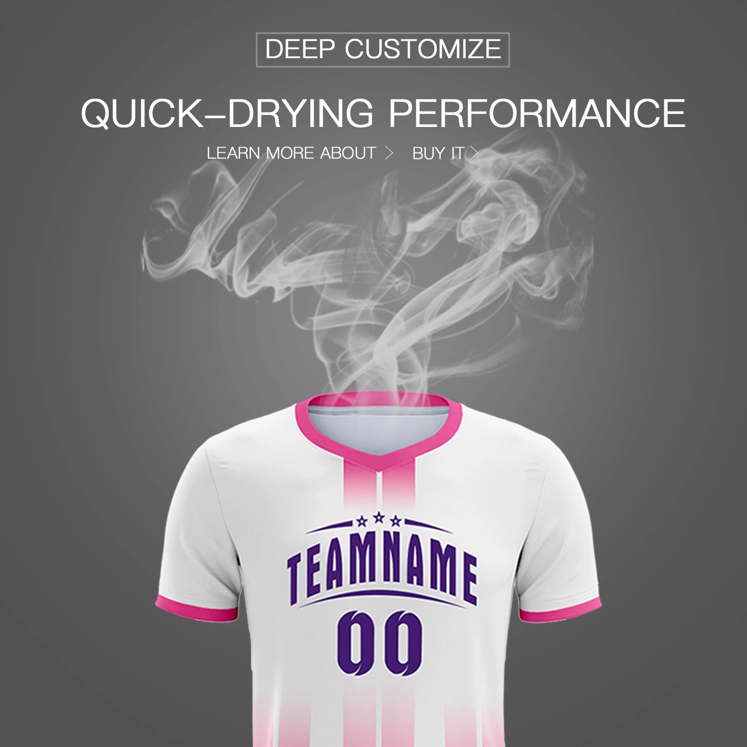 Custom White Pink Vertical Training Uniform Soccer Sets Jersey