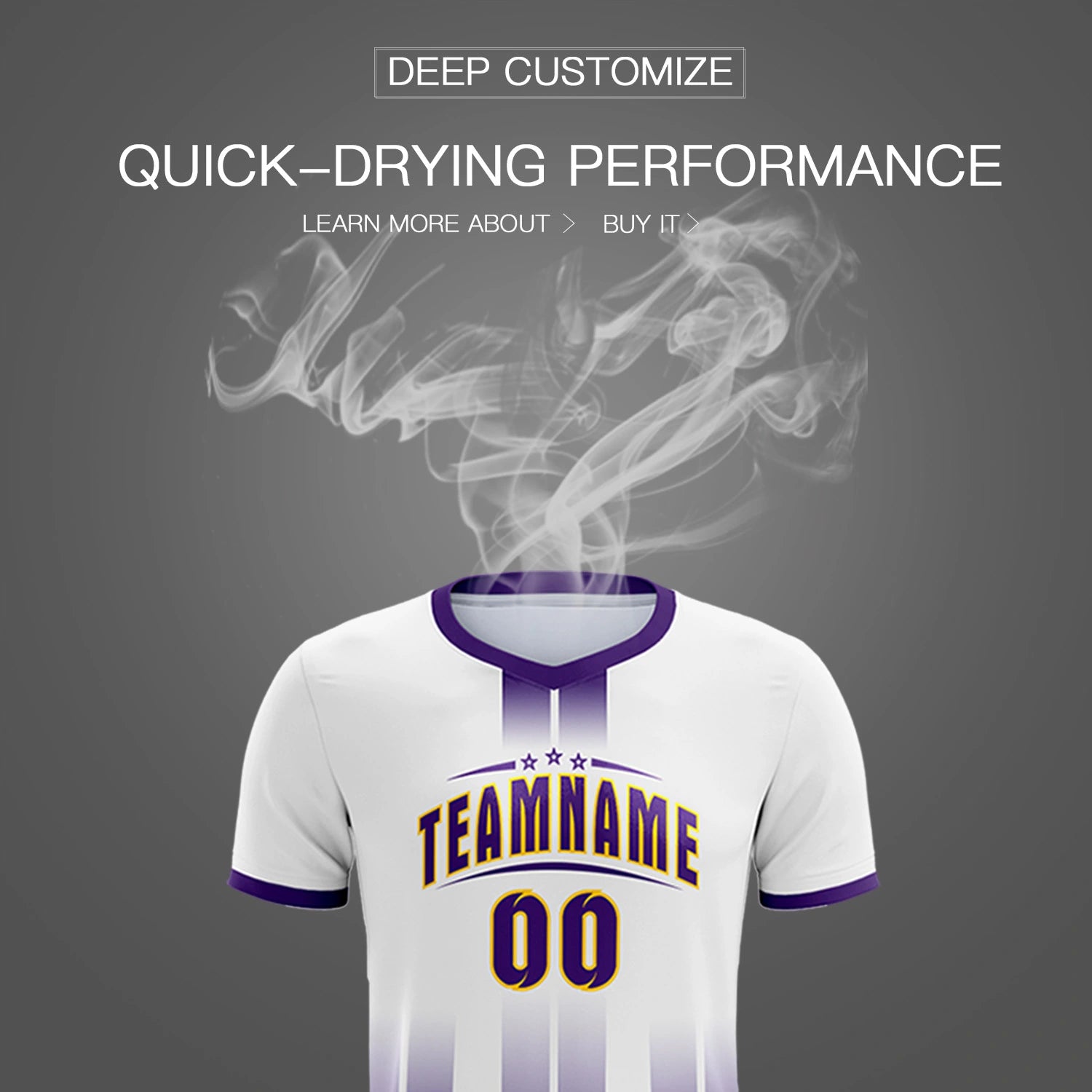 Custom White Purple Vertical Training Uniform Soccer Sets Jersey