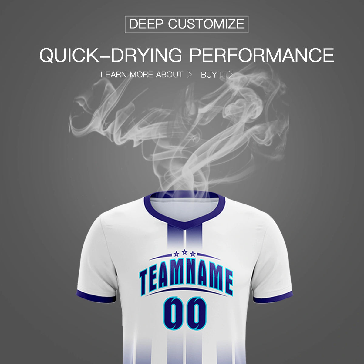 Custom White Purple Vertical Training Uniform Soccer Sets Jersey