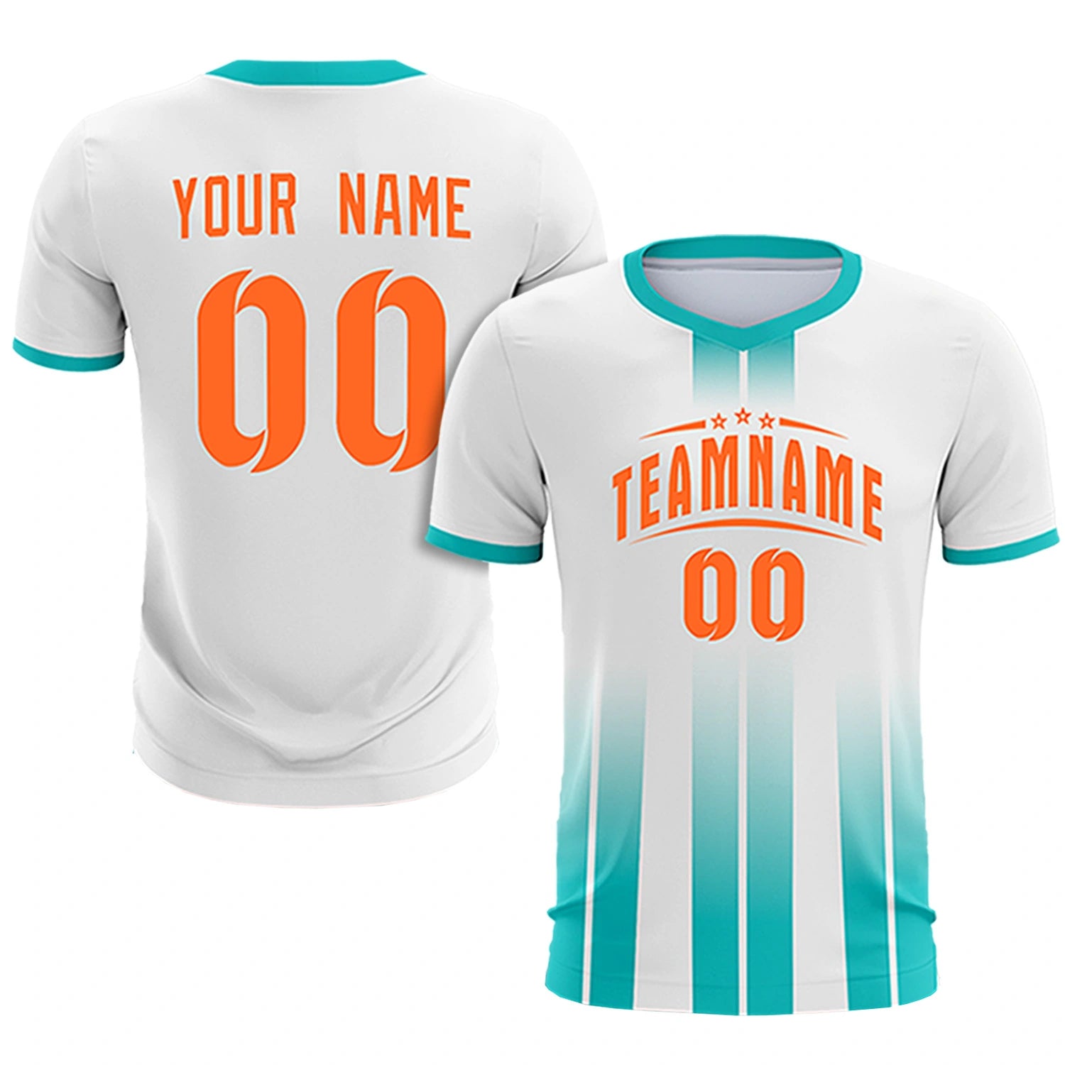 Custom White Bright Blue Vertical Training Uniform Soccer Sets Jersey