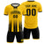 Custom Gold01 Black Vertical Training Uniform Soccer Sets Jersey