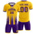 Custom Gold01 Purple Vertical Training Uniform Soccer Sets Jersey