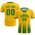 Custom Gold01 Kelly Green Vertical Training Uniform Soccer Sets Jersey