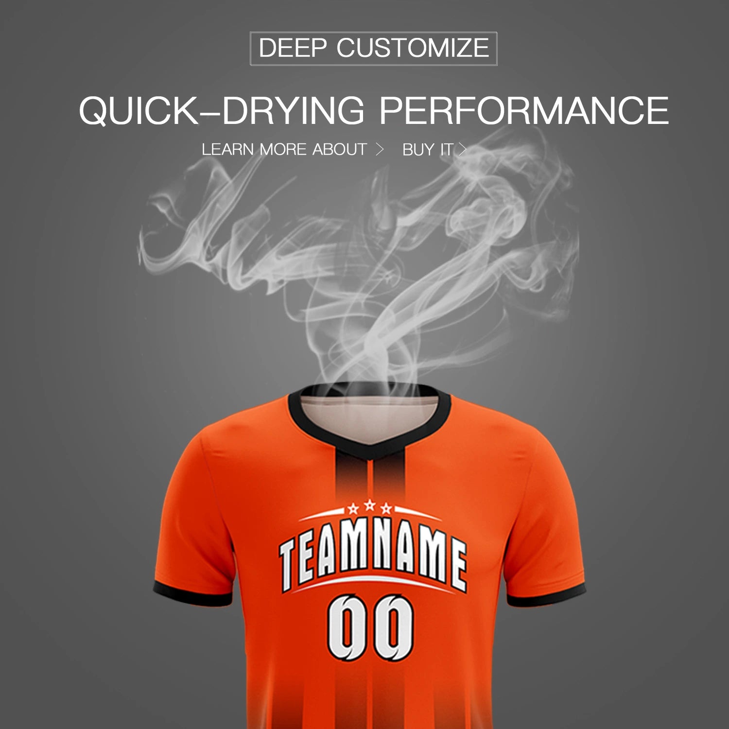 Custom Orange Black Vertical Training Uniform Soccer Sets Jersey