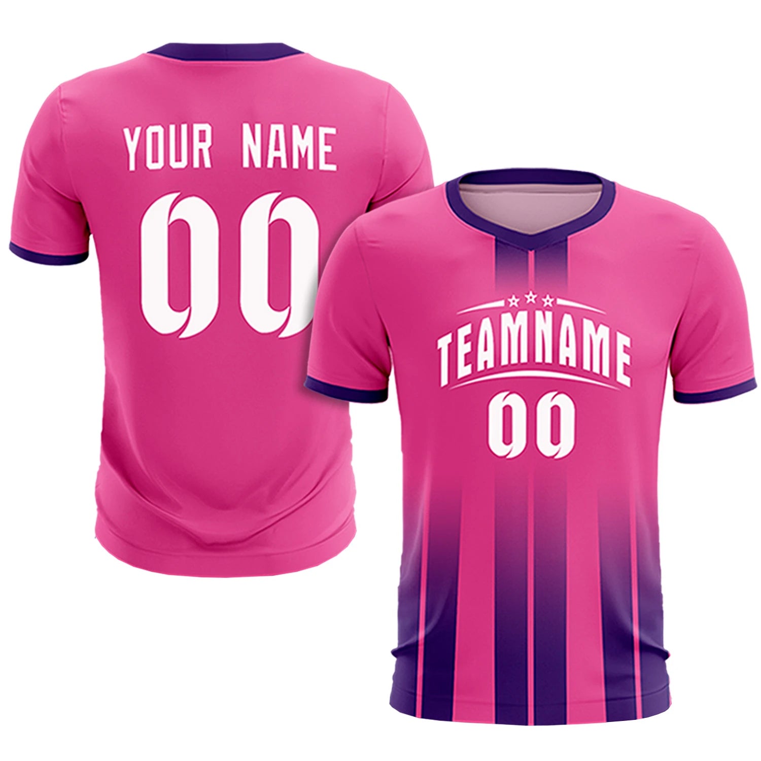 Custom Pink Purple Vertical Training Uniform Soccer Sets Jersey