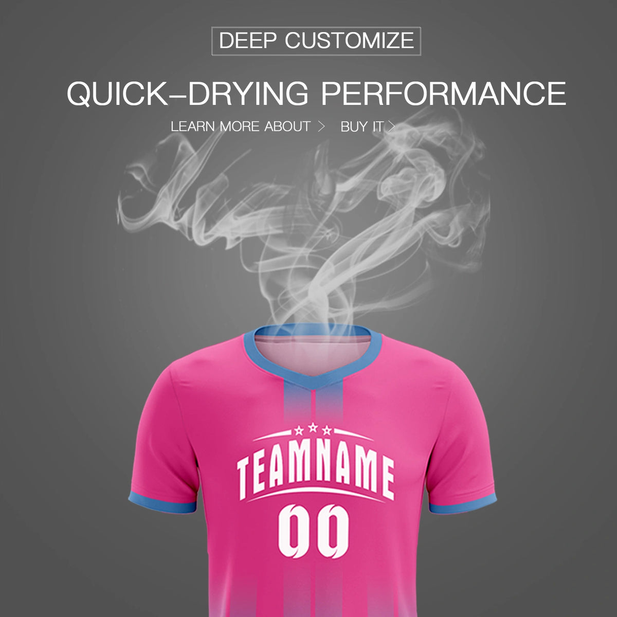 Custom Pink Light Blue Vertical Training Uniform Soccer Sets Jersey