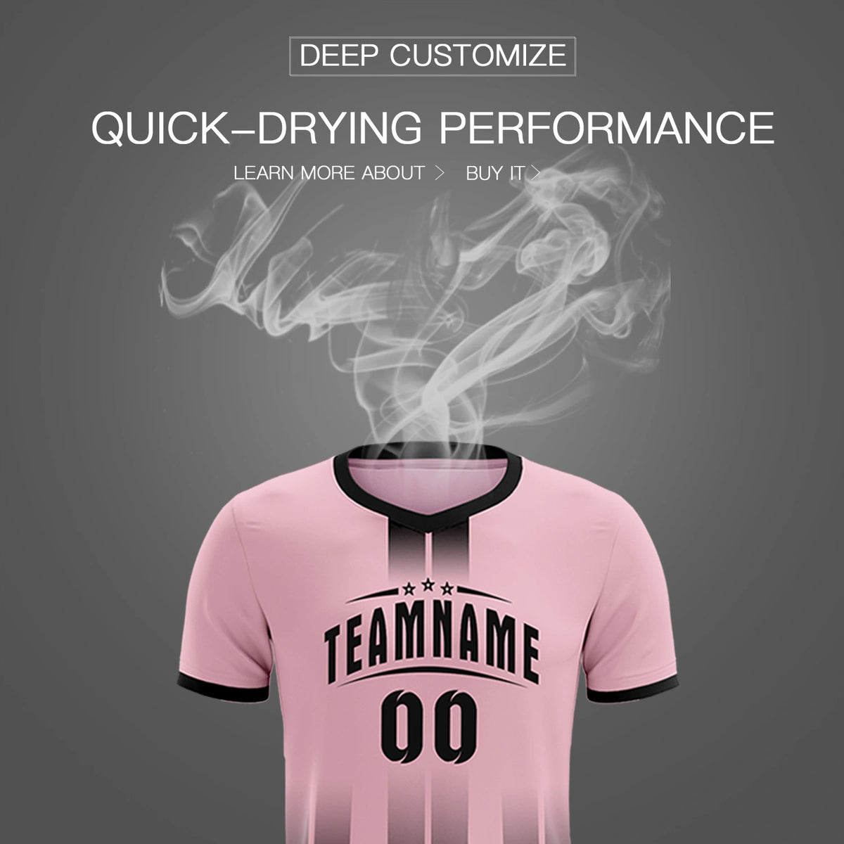 Custom Light Pink Black Vertical Training Uniform Soccer Sets Jersey