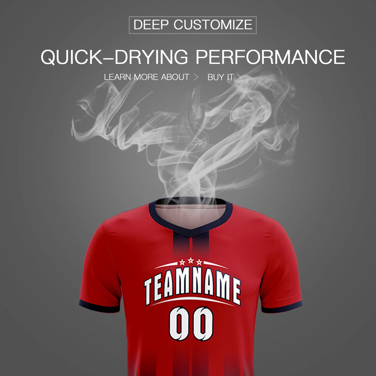 Custom Red Navy Vertical Training Uniform Soccer Sets Jersey