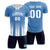 Custom Light Blue White Vertical Training Uniform Soccer Sets Jersey