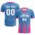 Custom Light Blue Pink Vertical Training Uniform Soccer Sets Jersey