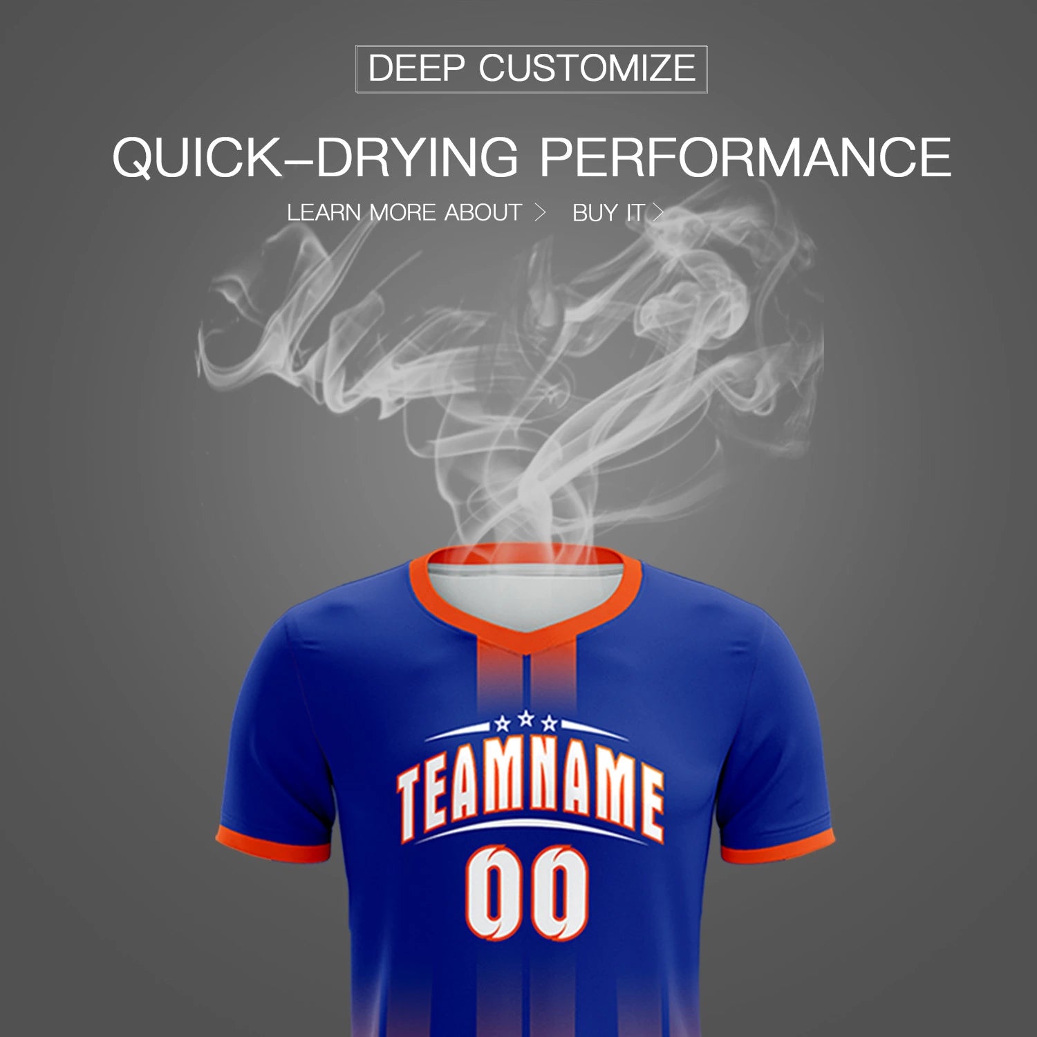 Custom Royal Blue Orange Vertical Training Uniform Soccer Sets Jersey