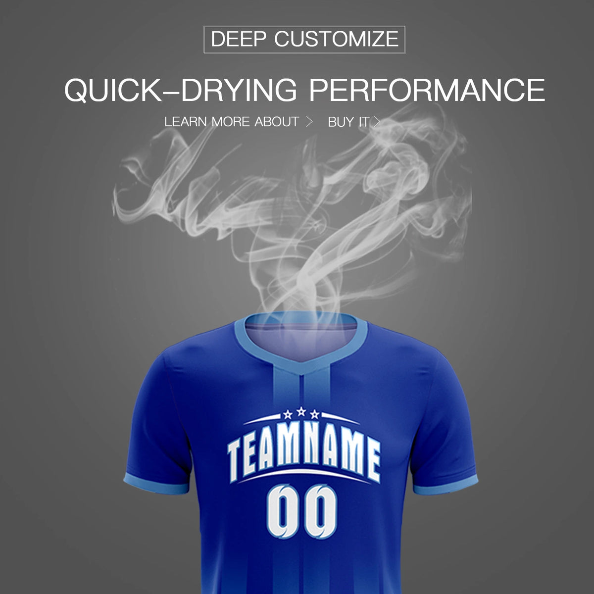 Custom Royal Blue Light Blue Vertical Training Uniform Soccer Sets Jersey