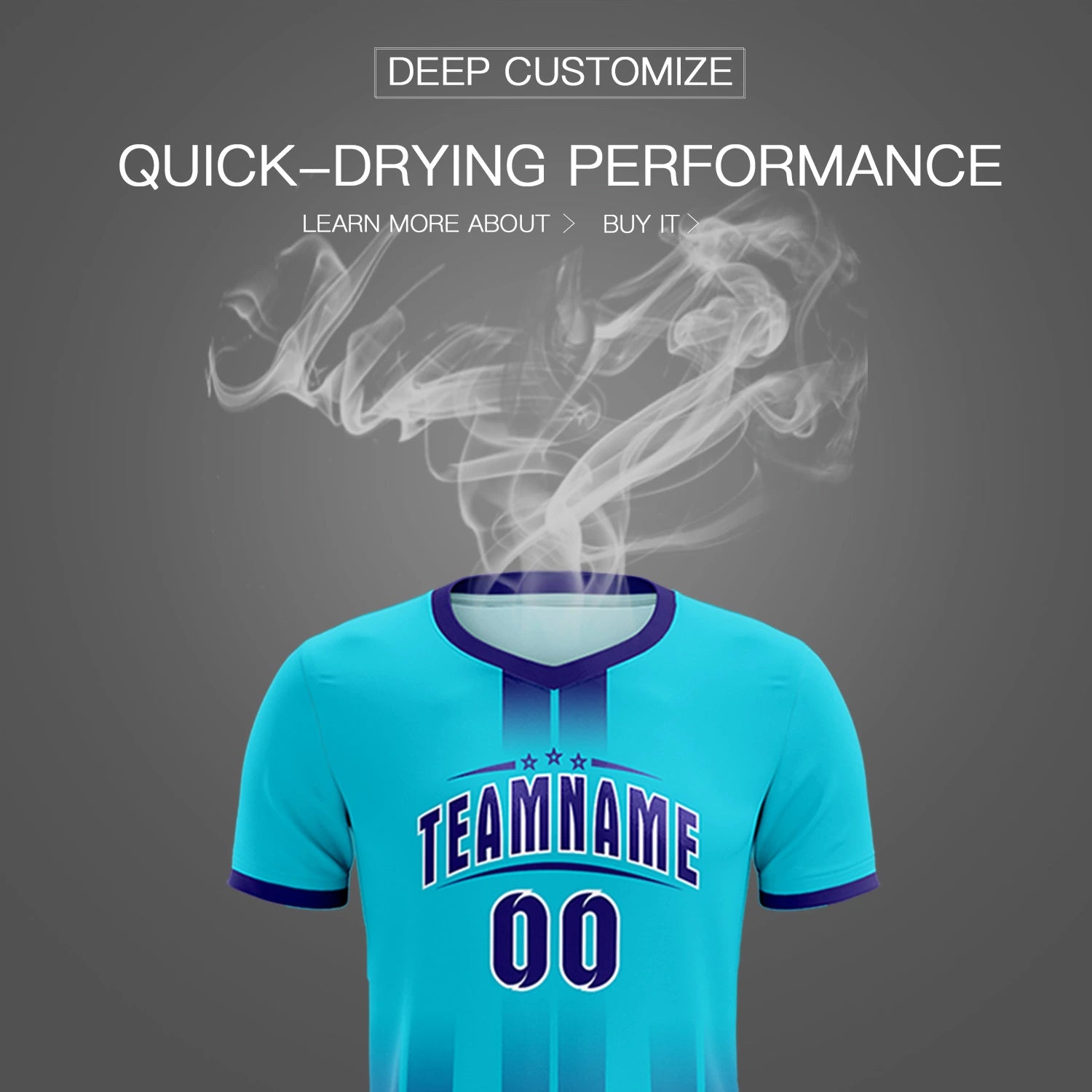 Custom Sky Blue Purple Vertical Training Uniform Soccer Sets Jersey