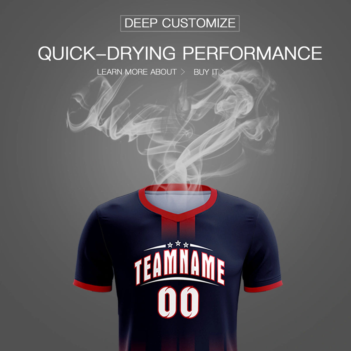 Custom Navy Red Vertical Training Uniform Soccer Sets Jersey