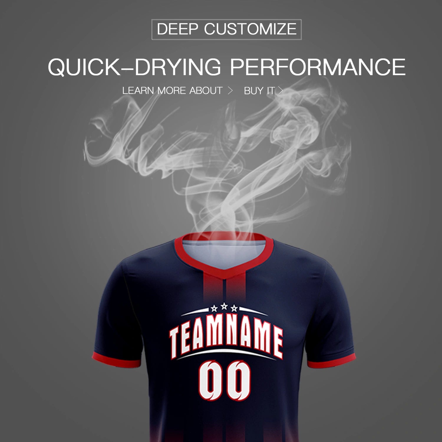 Custom Navy Red Vertical Training Uniform Soccer Sets Jersey