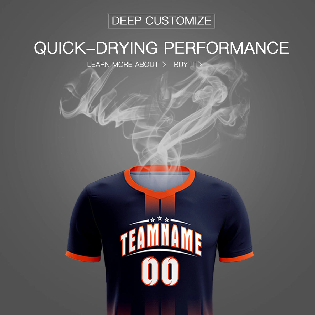 Custom Navy Orange Vertical Training Uniform Soccer Sets Jersey
