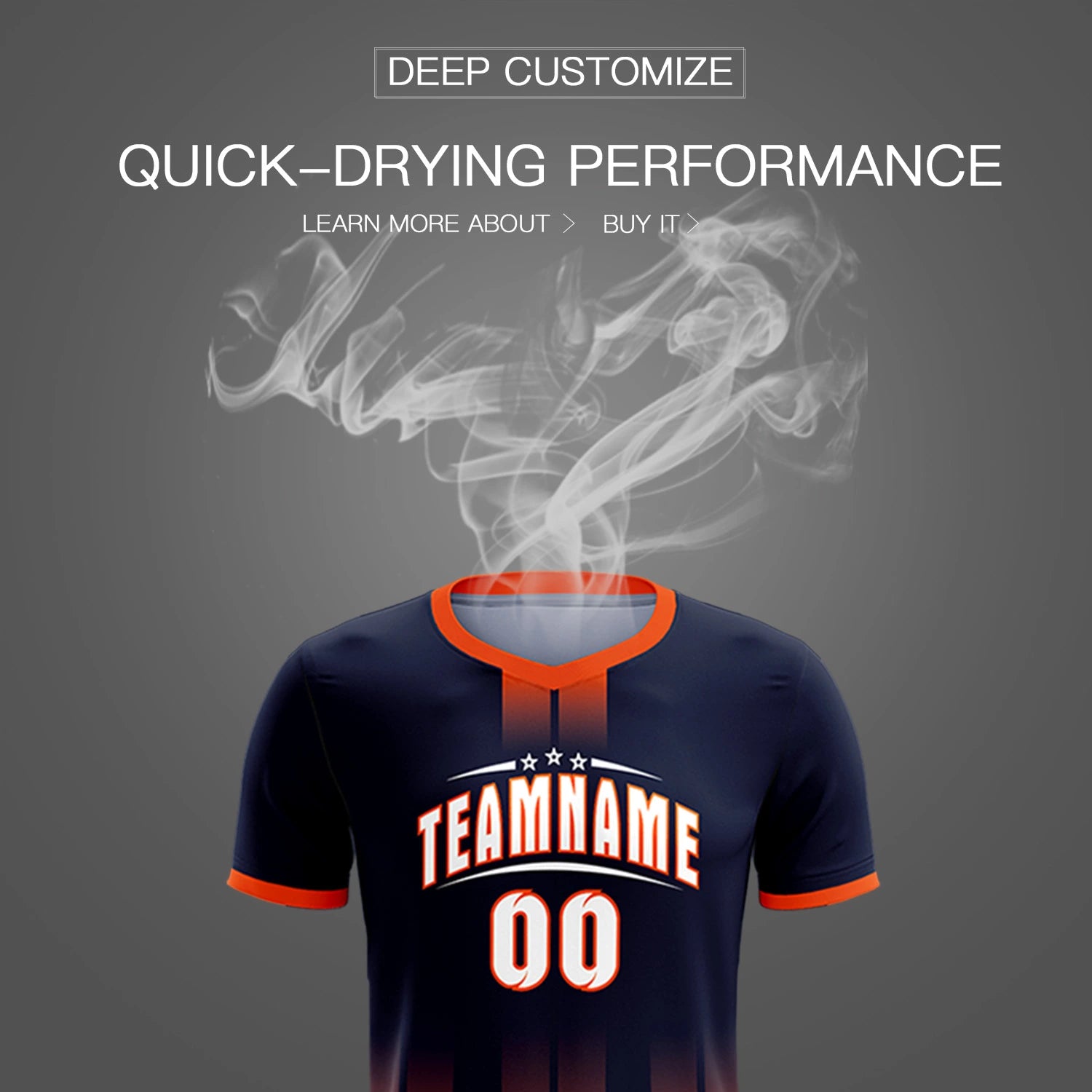 Custom Navy Orange Vertical Training Uniform Soccer Sets Jersey