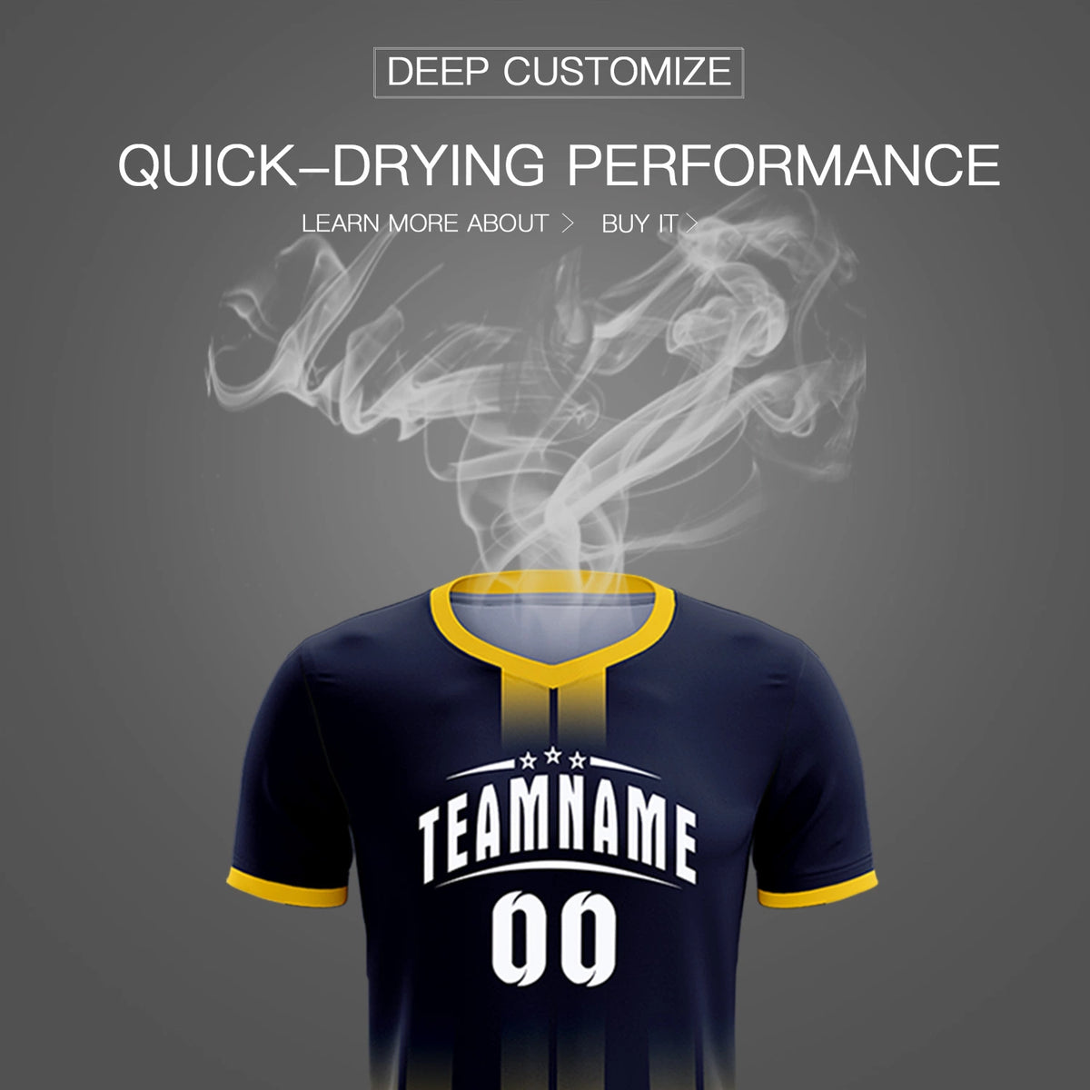 Custom Navy Gold01 Vertical Training Uniform Soccer Sets Jersey