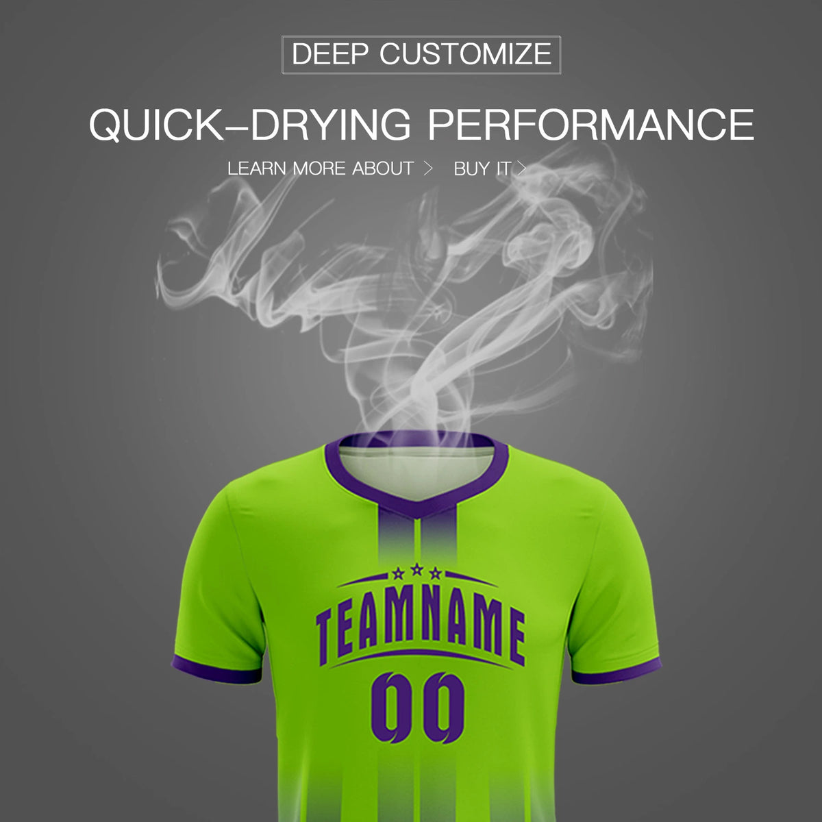Custom Neon Green Purple Vertical Training Uniform Soccer Sets Jersey