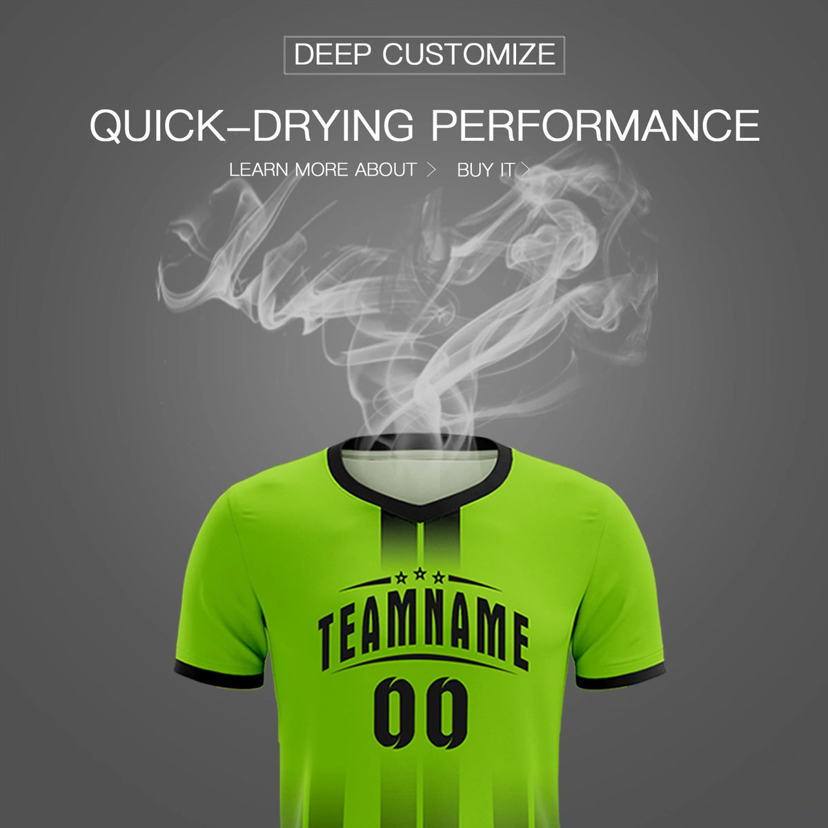 Custom Neon Green Black Vertical Training Uniform Soccer Sets Jersey
