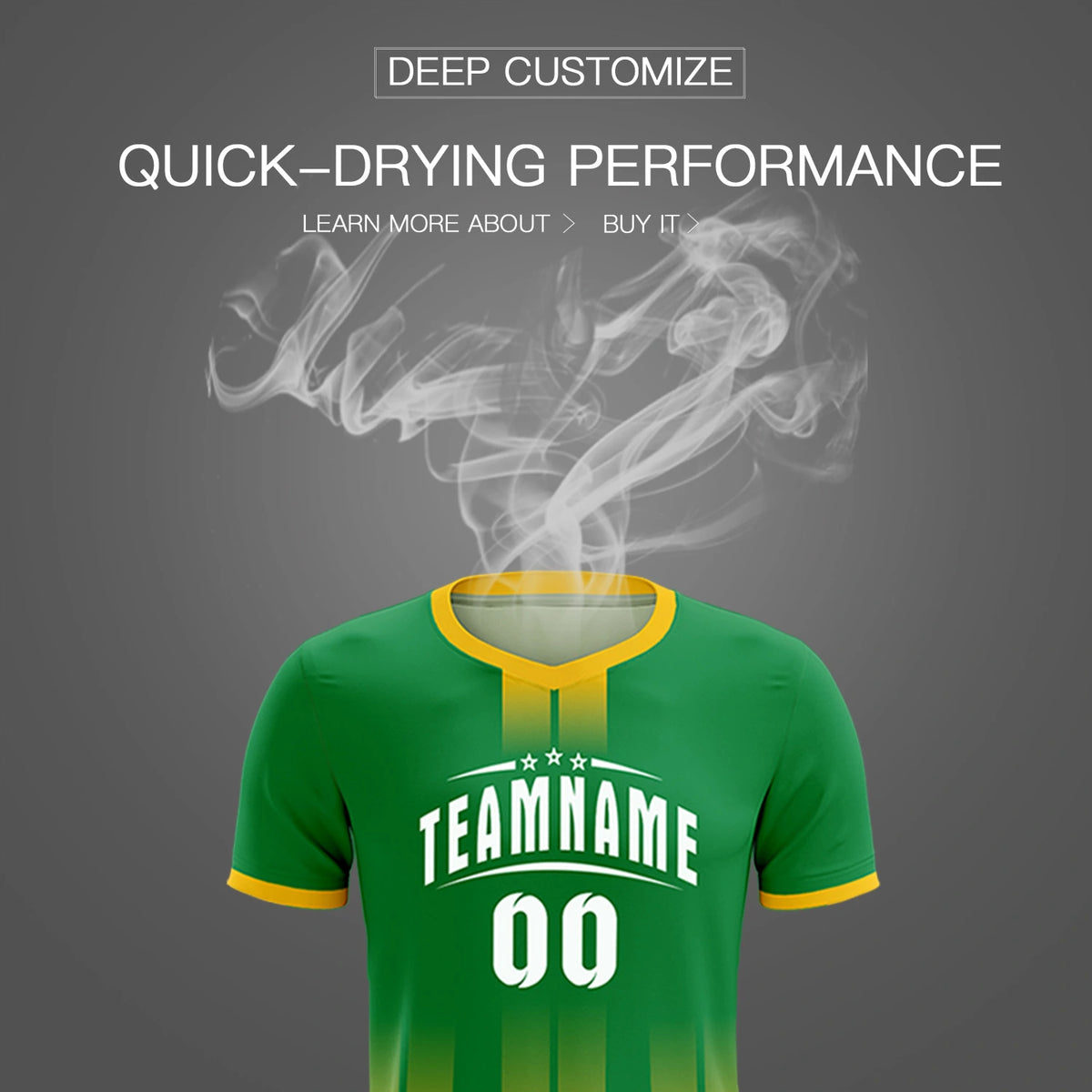 Custom Kelly Green Gold01 Vertical Training Uniform Soccer Sets Jersey