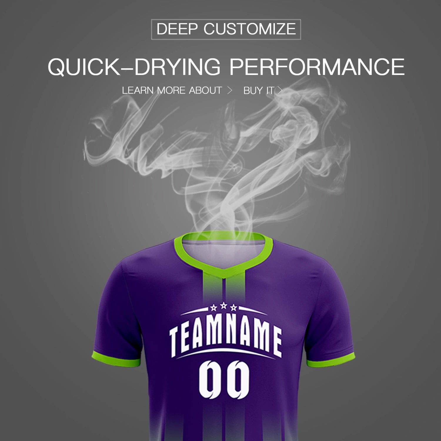 Custom Purple Neon Green Vertical Training Uniform Soccer Sets Jersey