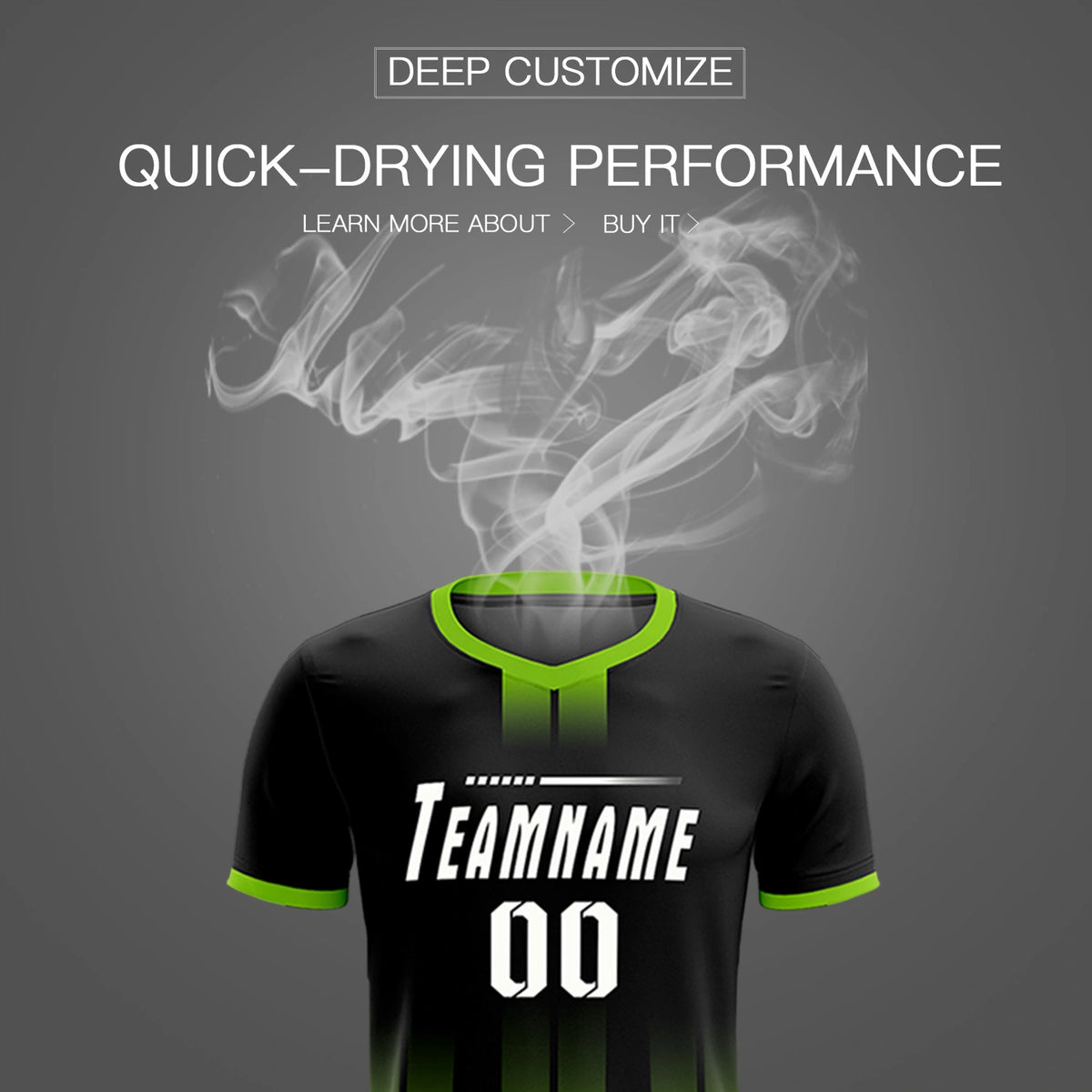Custom Black Neon Green Vertical Training Uniform Soccer Sets Jersey