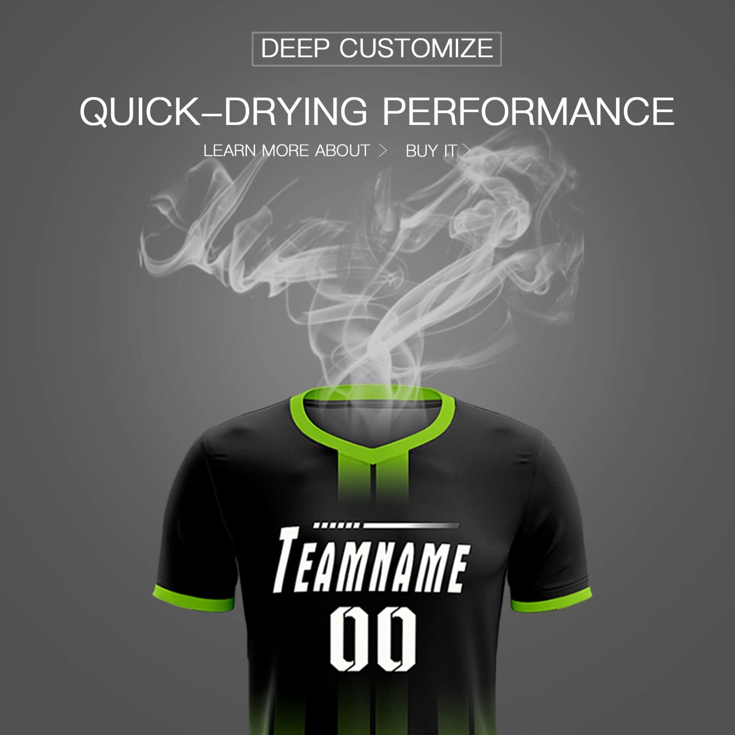 Custom Black Neon Green Vertical Training Uniform Soccer Sets Jersey