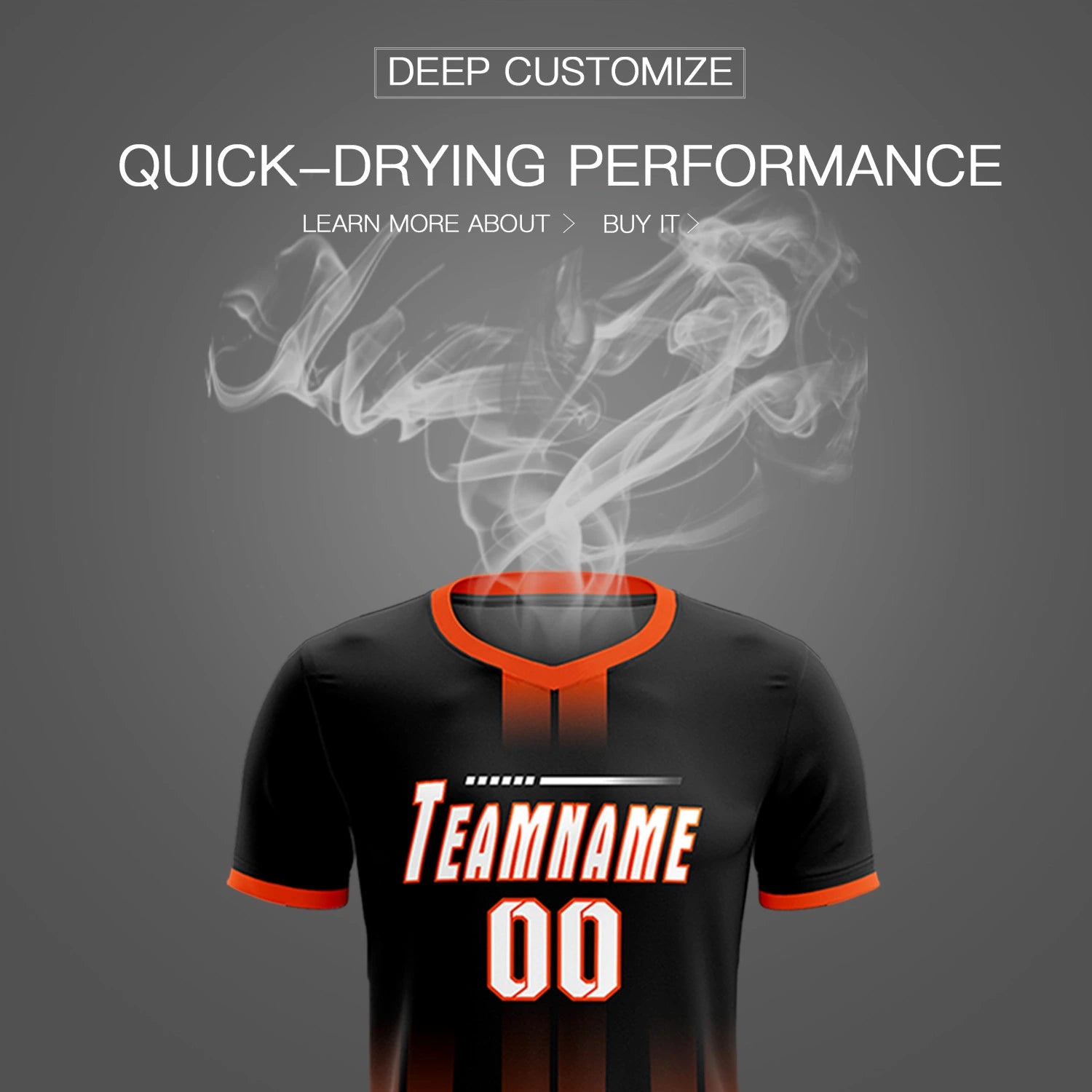 Custom Black Orange Vertical Training Uniform Soccer Sets Jersey