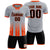 Custom Gray Orange Vertical Training Uniform Soccer Sets Jersey