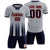 Custom Gray Navy Vertical Training Uniform Soccer Sets Jersey