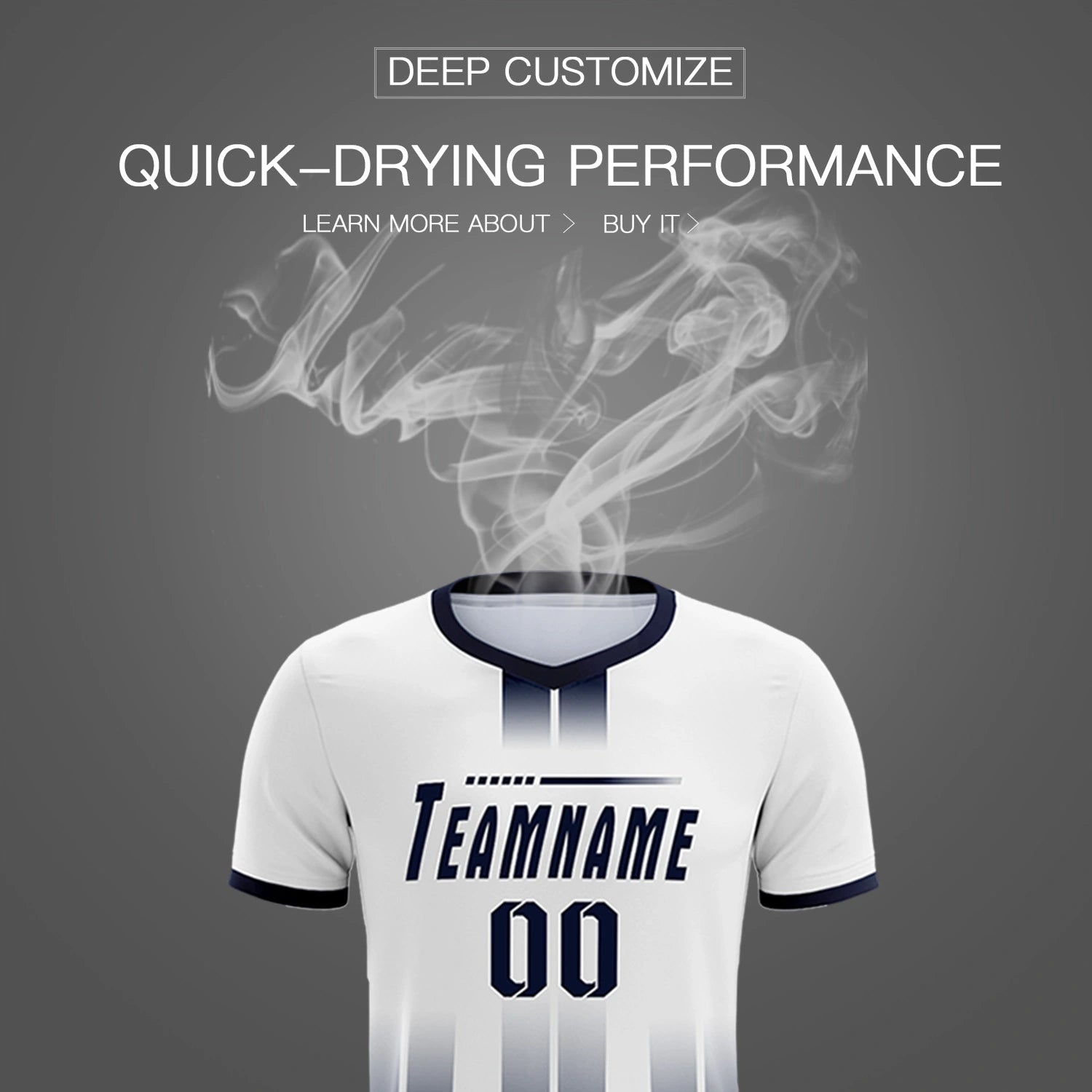 Custom White Navy Vertical Training Uniform Soccer Sets Jersey