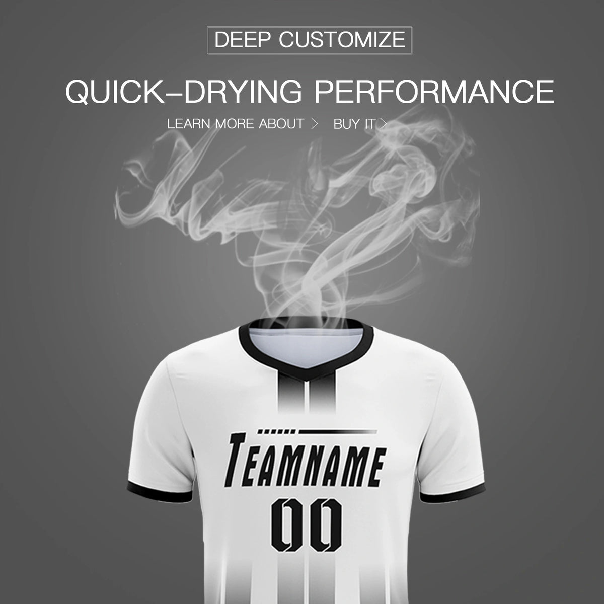 Custom White Black Vertical Training Uniform Soccer Sets Jersey