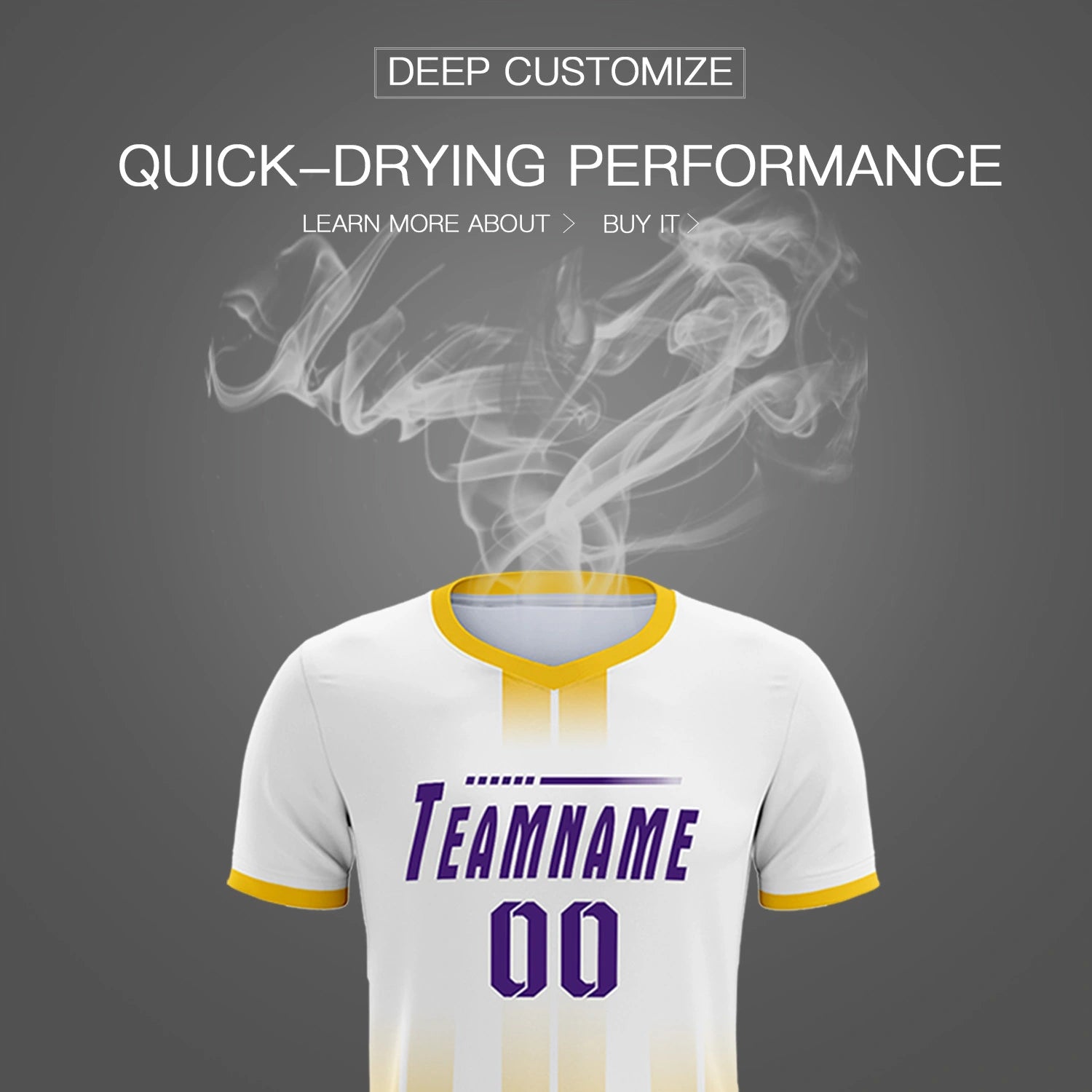 Custom White Gold01 Vertical Training Uniform Soccer Sets Jersey