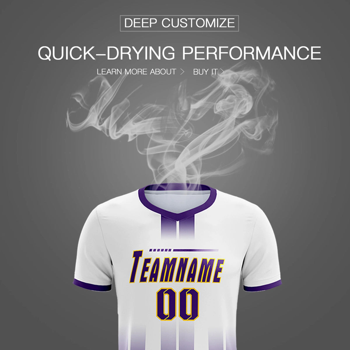 Custom White Purple Vertical Training Uniform Soccer Sets Jersey