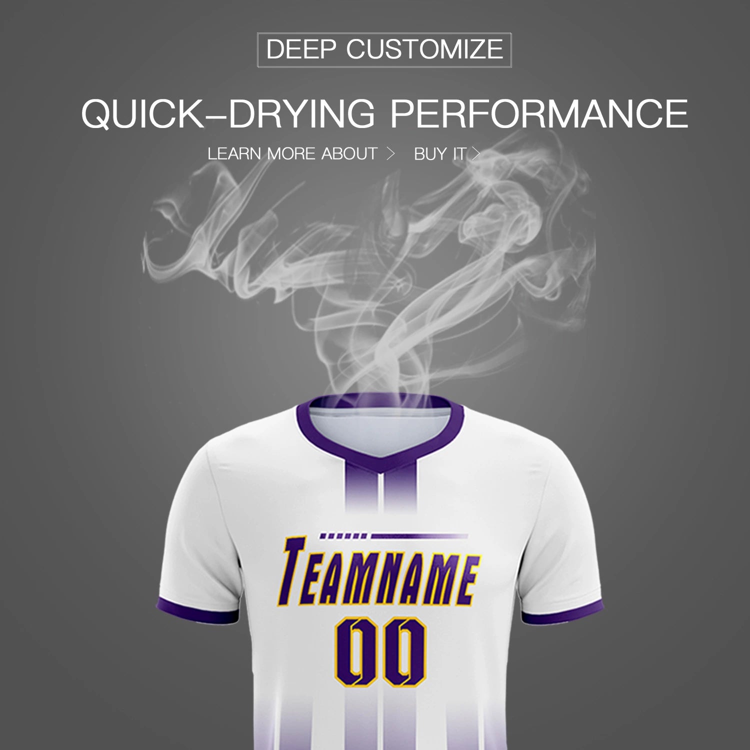 Custom White Purple Vertical Training Uniform Soccer Sets Jersey