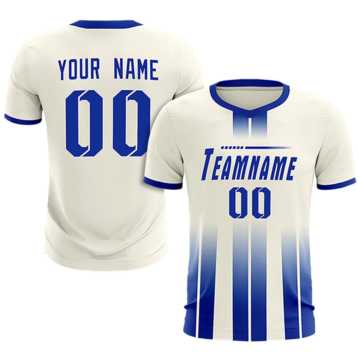 Custom Khaki Royal Blue Vertical Training Uniform Soccer Sets Jersey
