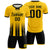 Custom Gold01 Black Vertical Training Uniform Soccer Sets Jersey